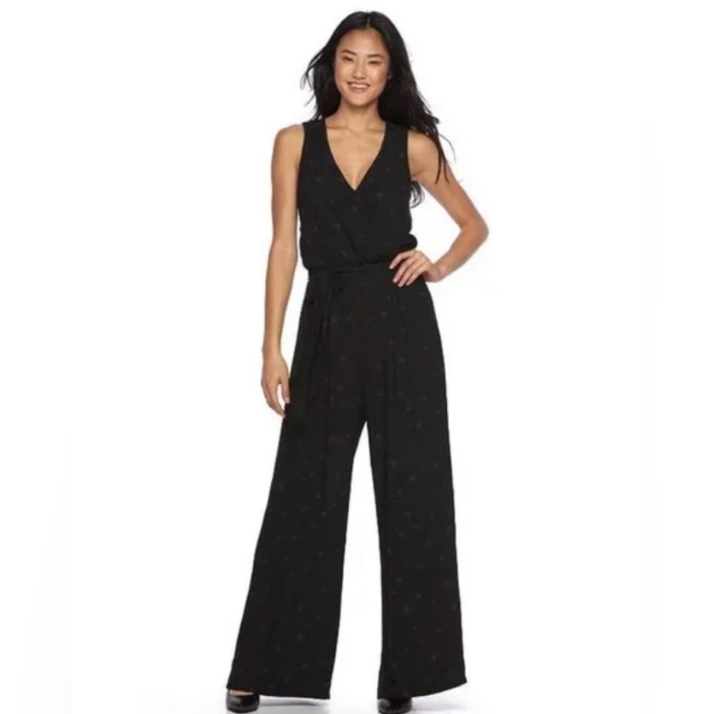 Star Wars|A Rogue One Black Star printed jumpsuit,wide leg & sleeveless•••Boho